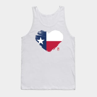 U.S. State - I Love Texas - Texas Flag Tank Top